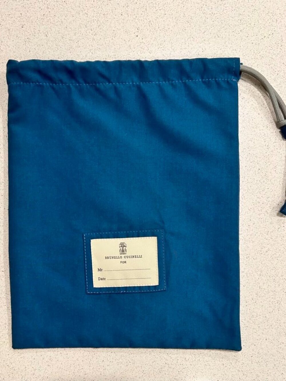 Authentic Brunello Cucinelli Blue Drawstring Dust Bag 9” x 10.25” Made in Italy